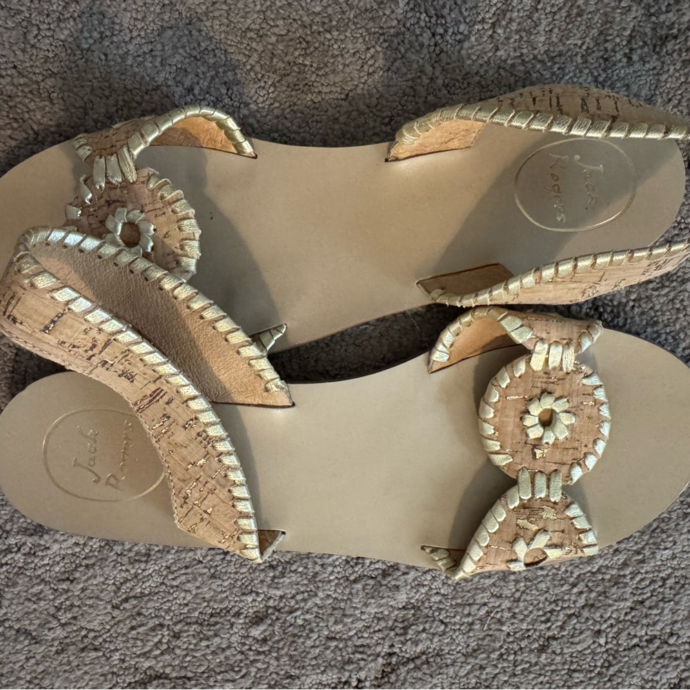 Jack Rogers Gold and Tan Women's Sandals